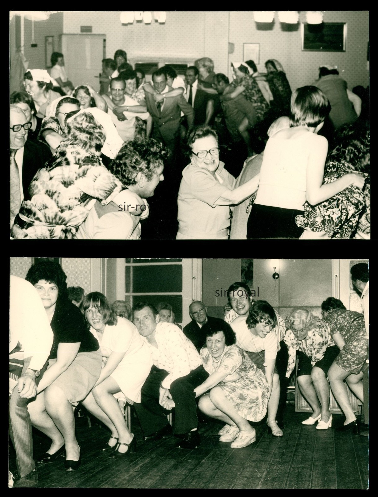 2x People Dancing at Party Crazy Group Dances – 1970s – Photo Postcard 14x9cm