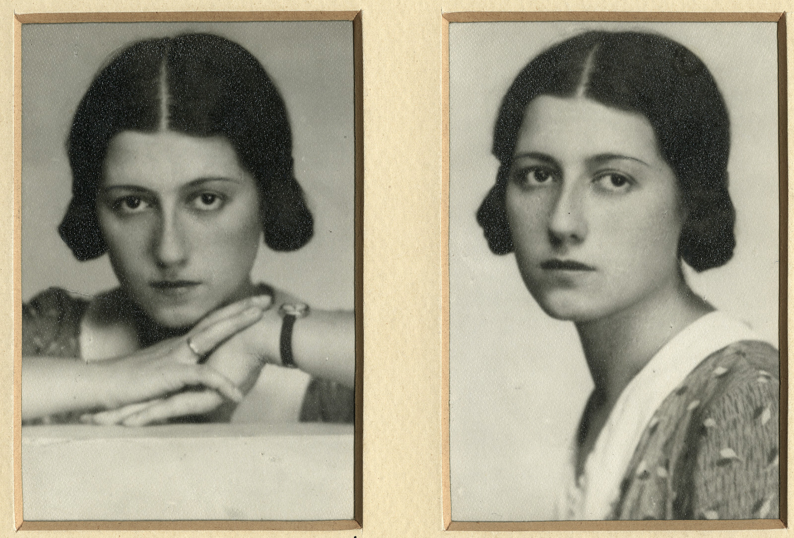 Larger size, 2 photos in 1 paspartu, pretty girl Vintage fine art Photograph,