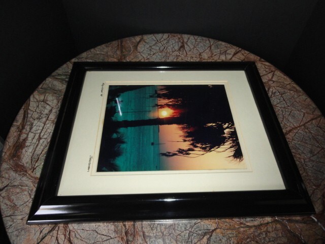 Key West Mallory Square Photo in Black Lacquer Frame Measure 16.25″ H x 13.25″ W