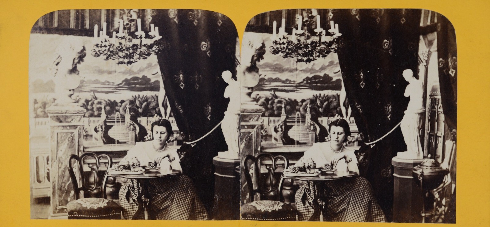 Stereoscopic Albumen Photograph, Genre Scene, Circa 1870