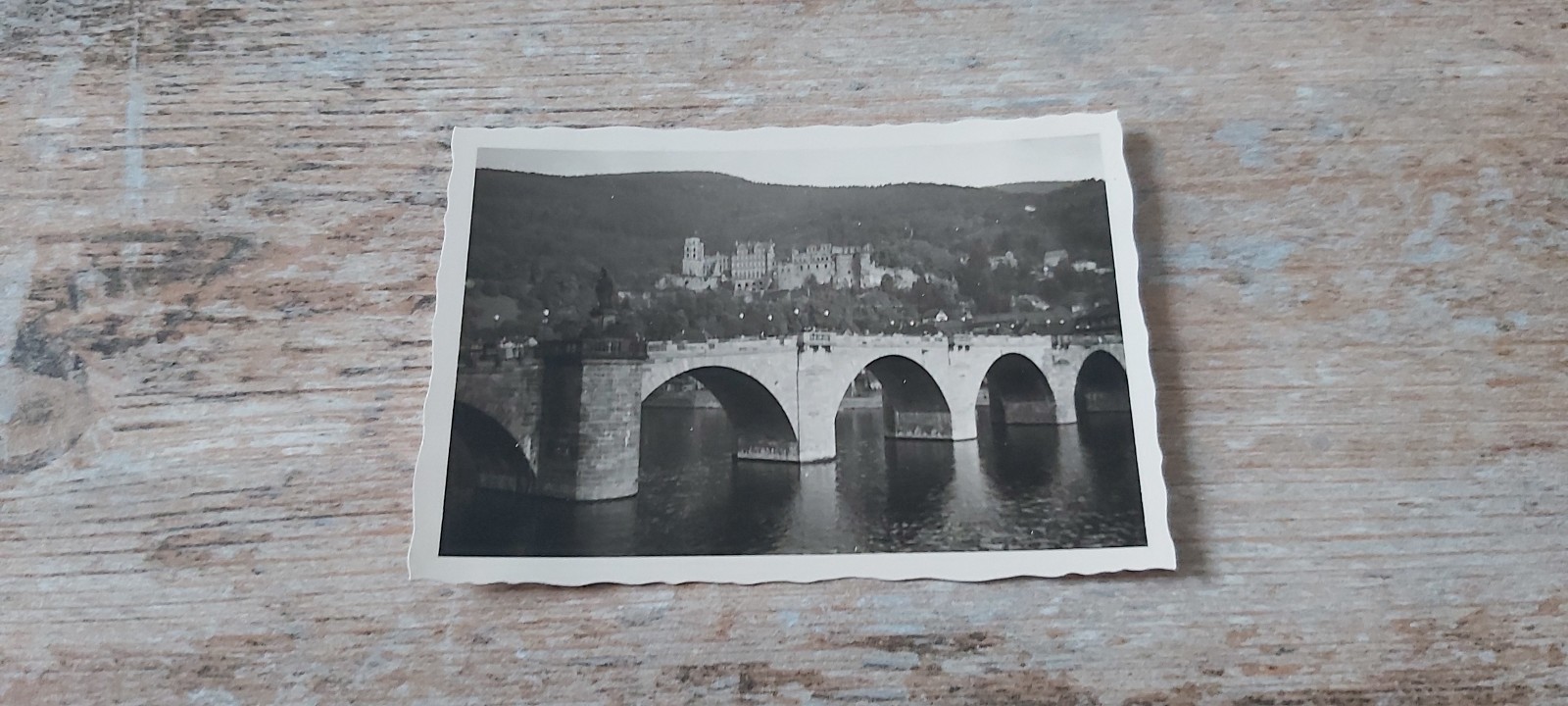 Small Old B/W AGFA LUPEX Photo HEIDEBERG BRIDGE OVER THE NECKAR? 1955