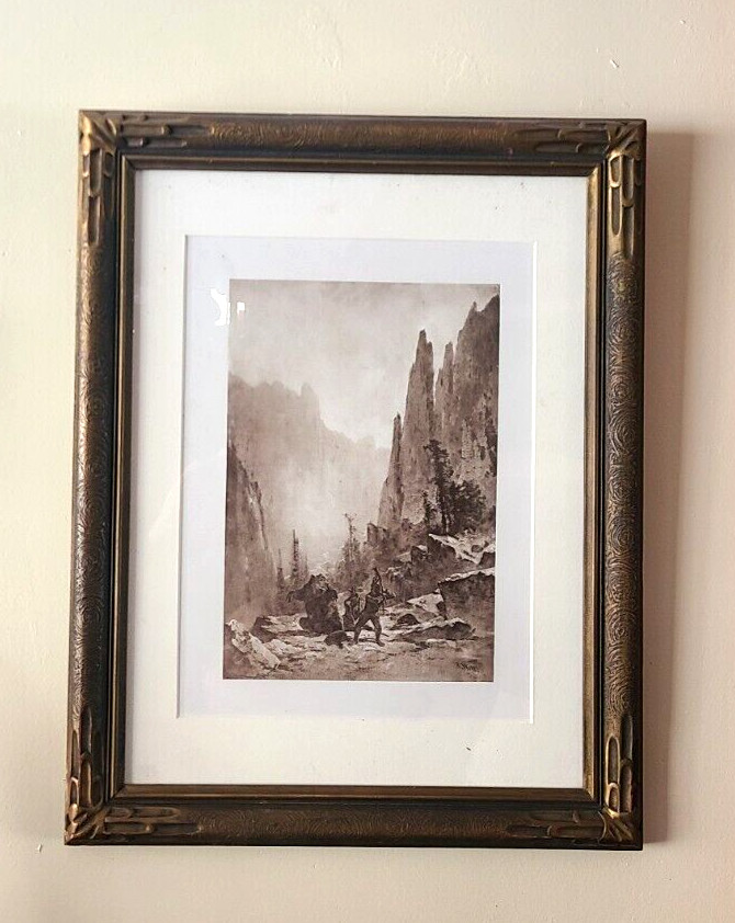 Thomas Hill “THE INDIAN CANON-ENCOUNTER WITH A GRIZZLY BEAR”
