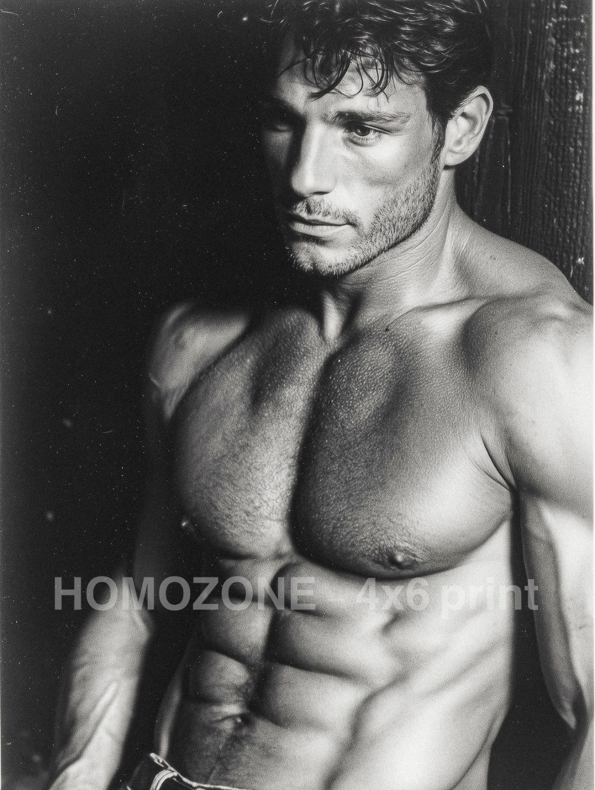 Timeless Shirtless Beefcake Male Figure Art (4×6) — Classic Portrait Wall Art