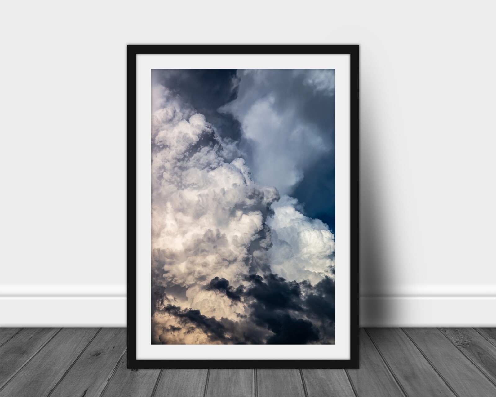 Vertical thunderstorm cloud photography print cloudscape picture nature photo