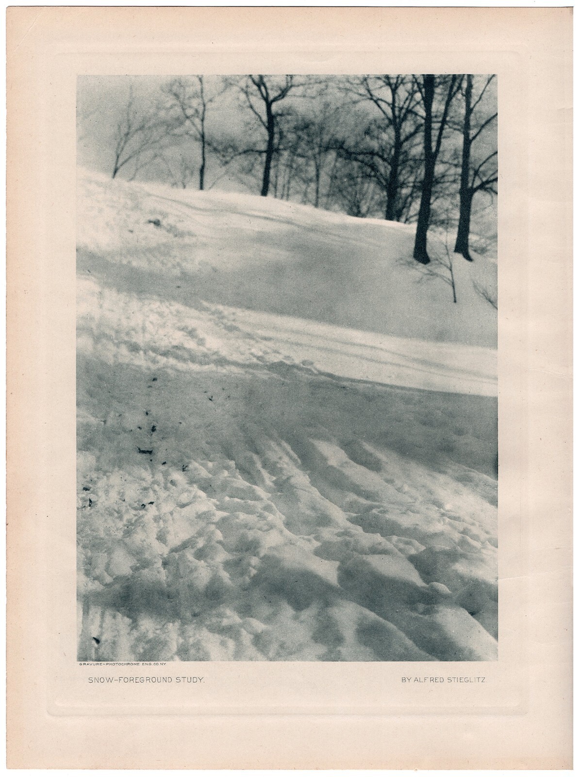 1900 ALFRED STIEGLITZ Snow – A Foreground Study Photogravure, Photographic Times
