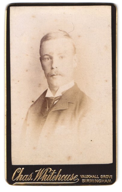 Photograph Chas. Whitehouse, Birmingham, Portrait of a Man with a Moustache