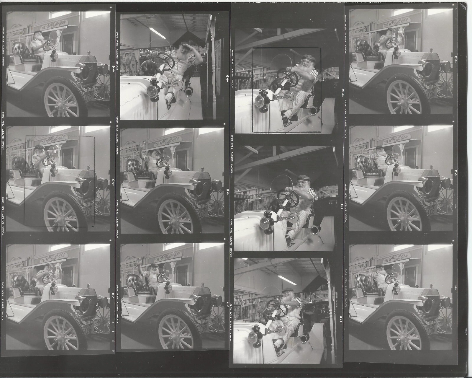 White Antique Collector Car R HENDRICKSON Negatives & Photo Contact Sheet R29