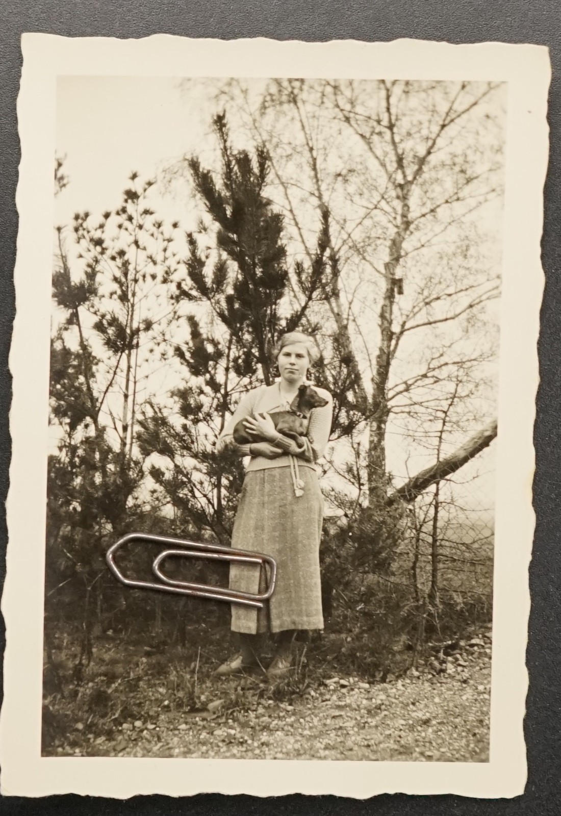Photo Portrait Young Woman Teen Dachshund Pet Dog Gailhof 1935 Picture Old