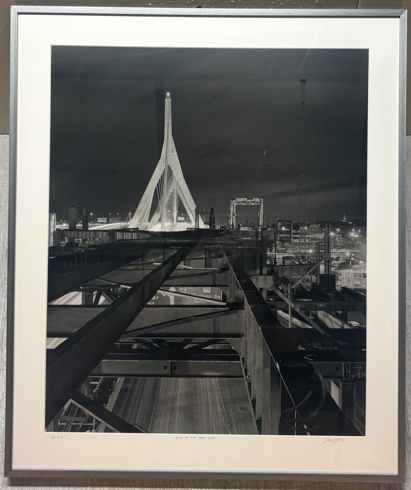 LANCE KEIMIG End of the Road ZAKIM Bridge BOSTON Artery Architecture Night PHOTO