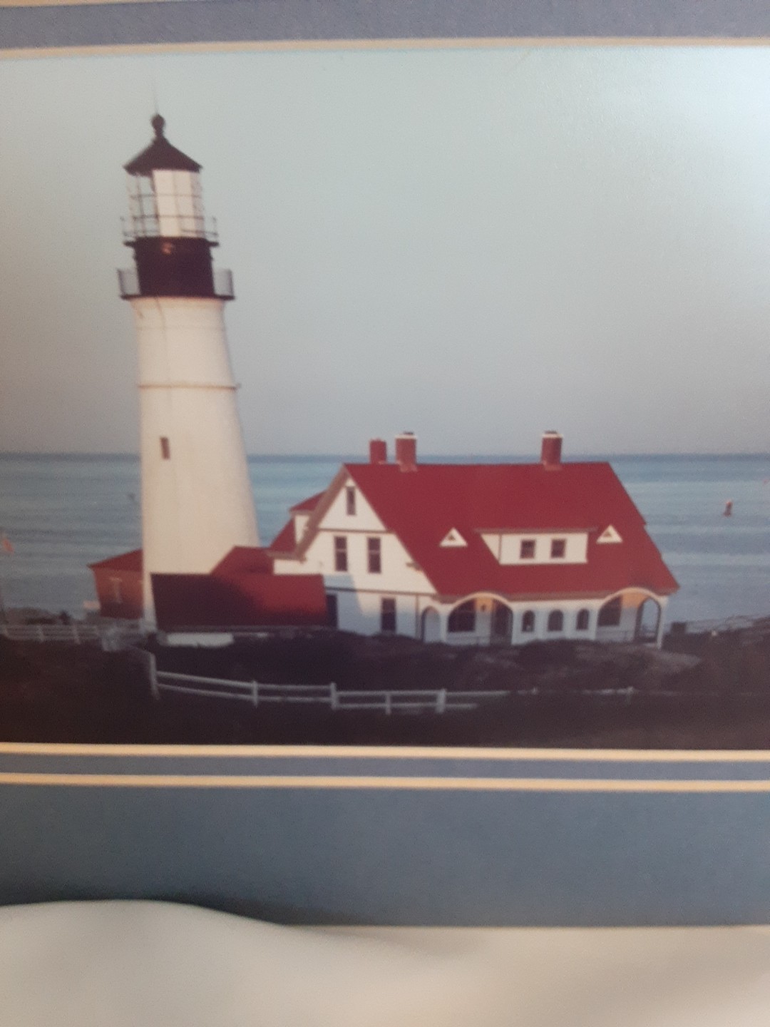 Signed Ted Cooper New England Portland Head Lighthouse Maine Color Photo Matted