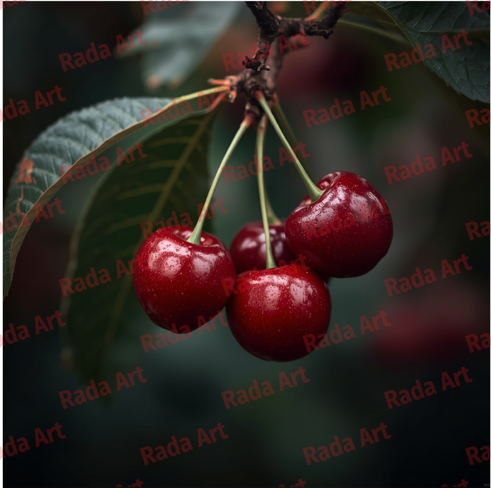 4 Digital Art Set Collection For Frame Background Wallpaper Picture Photo Cherry
