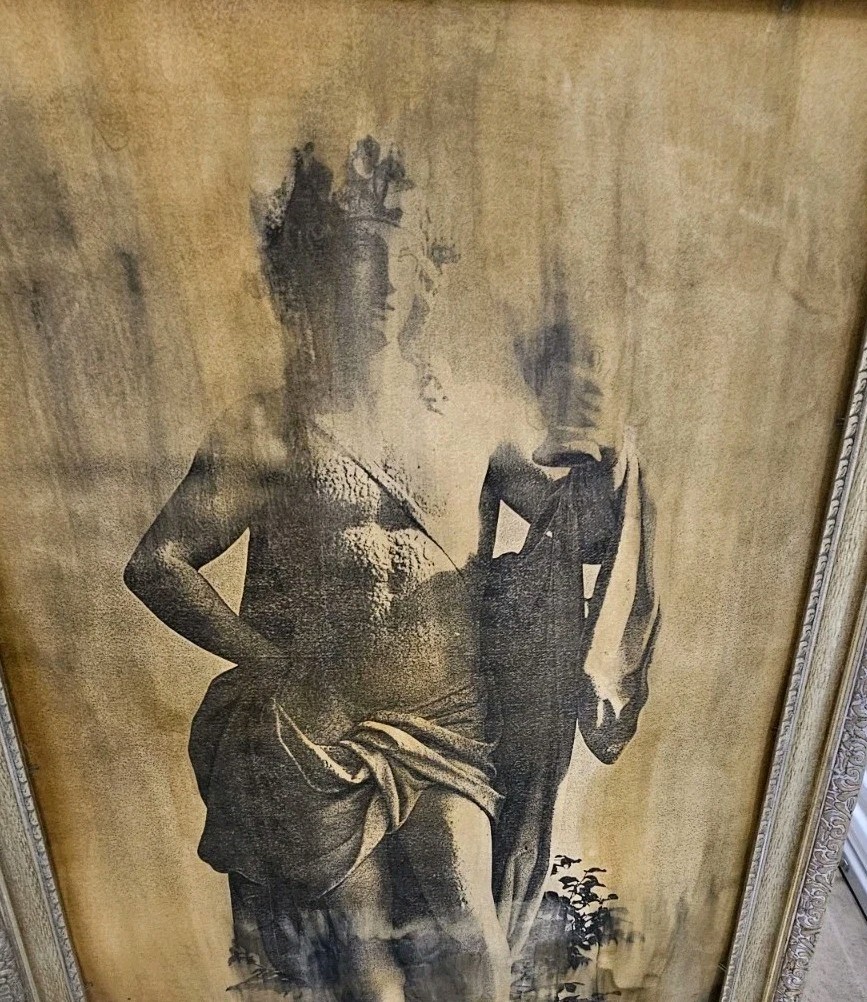Denyseus Versailles Large Emulsion Transfer Vtg Wood Frame 48×36 Suzanne Lee 80s