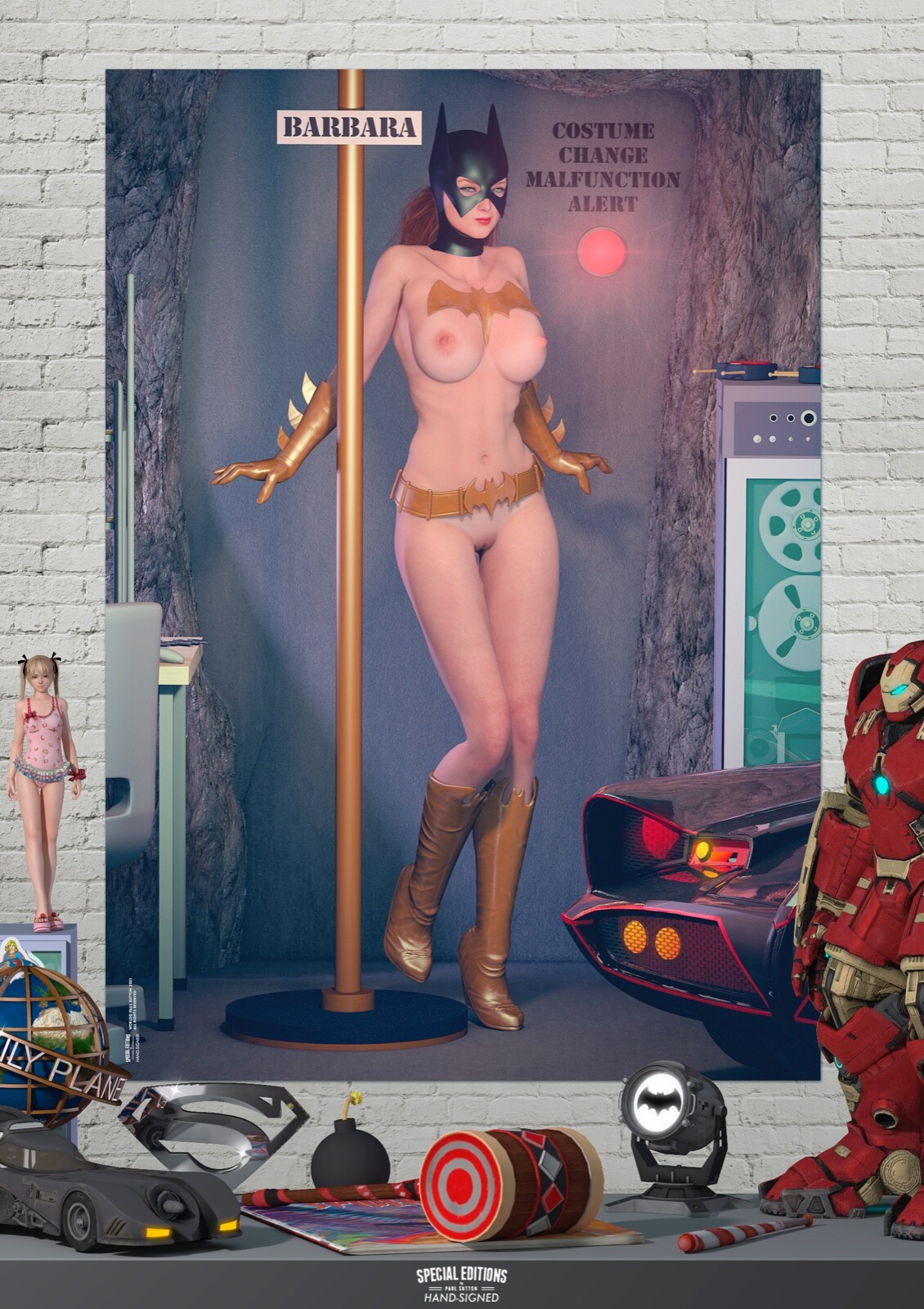Batgirl OMG! SEXY Barbara Gordon DC Signed A3 Comic Print Gotham Batman Pin-Up