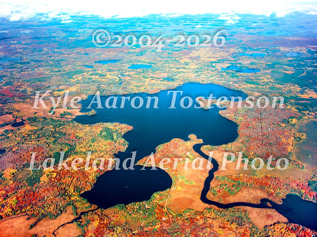 Lost Land Lake, Sawyer Co., Hayward, Wisc. Overhead Aerial Photo. Frame Optional