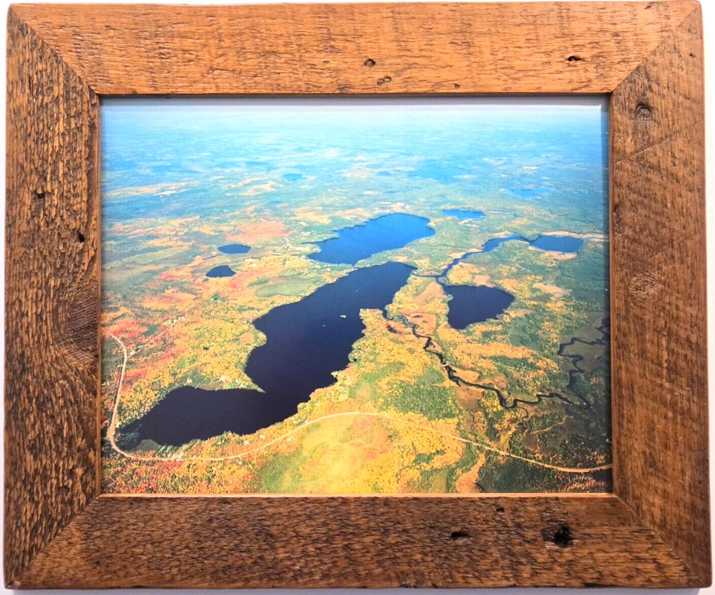 Pike Chain, Round Lake, Price County, Wisconsin Overhead Photo. Frame Optional