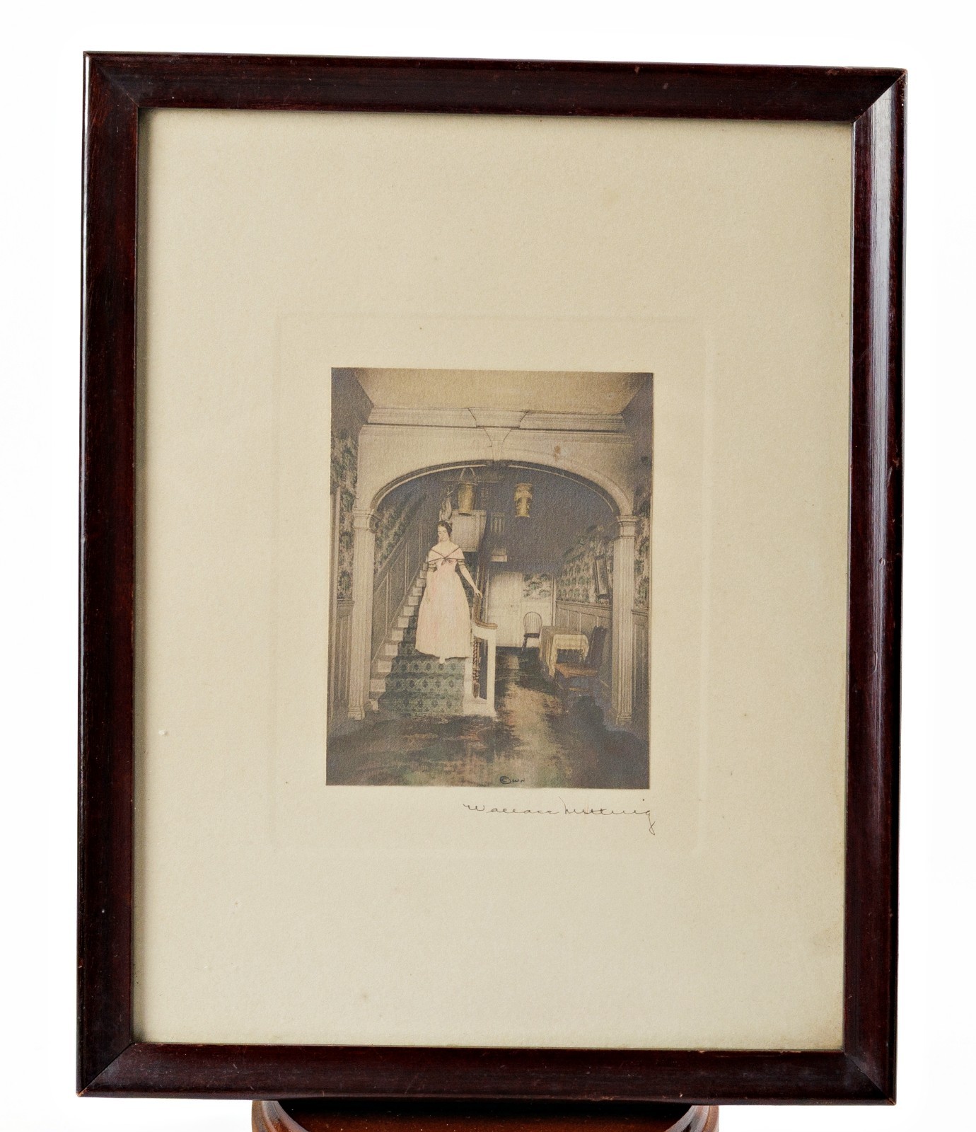 Antique Wallace Nutting Print Hand Colored Photo Jaffrey House New Hampshire