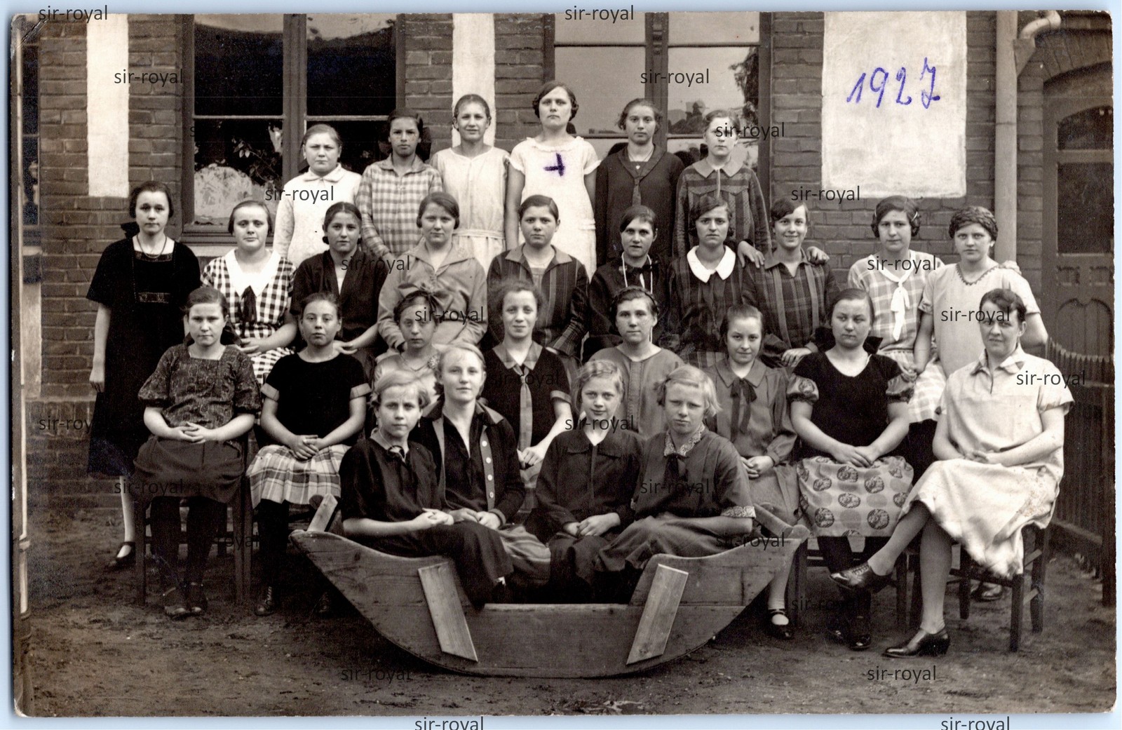 Lünen South 1926 – Girls College Class Photo – 1920s – RPPC – Photo Postcard 14x9cm