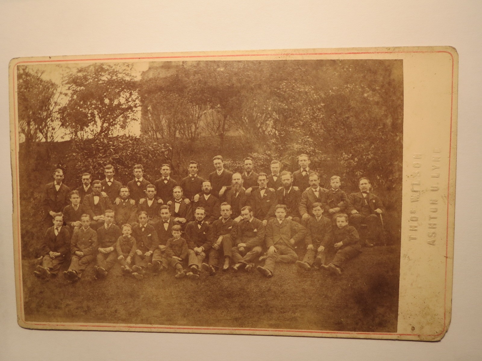 Ashton under Lyne – Group Picture – Men & Boys in Suit Outdoors England KAB