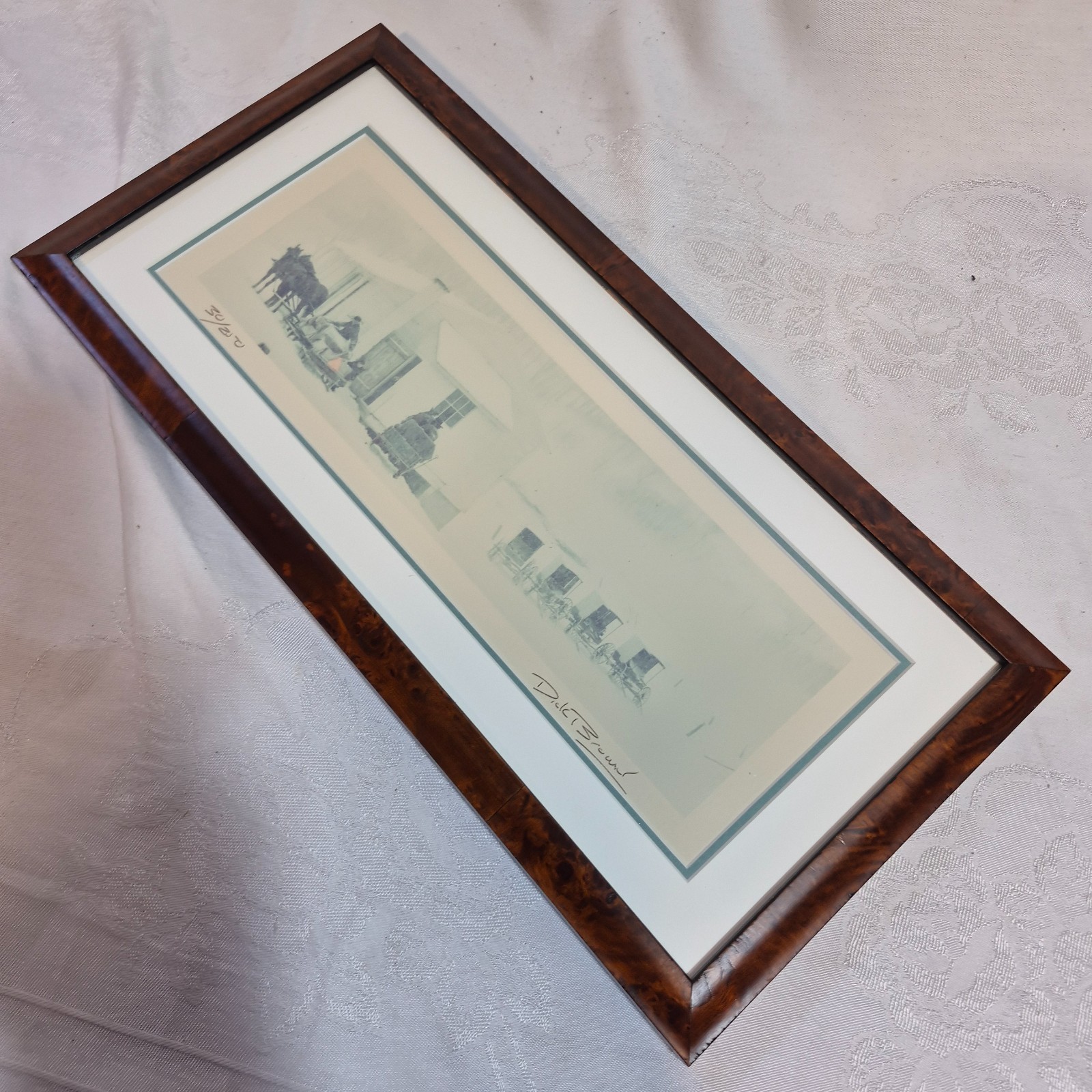Dick Brown Amish Photo Signed Limited Edition in Walnut Frame Under Glass