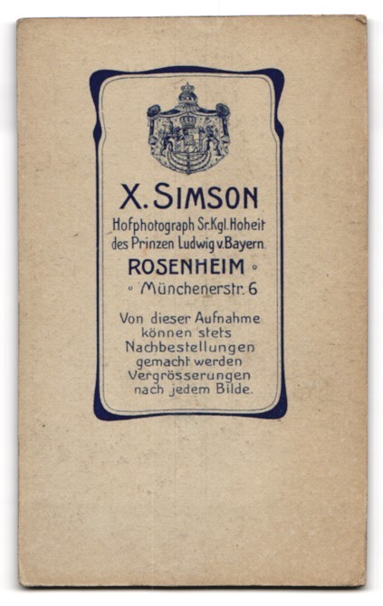 Photograph X. Simson, Rosenheim, Münchenerstr. 6, girls with candle and book