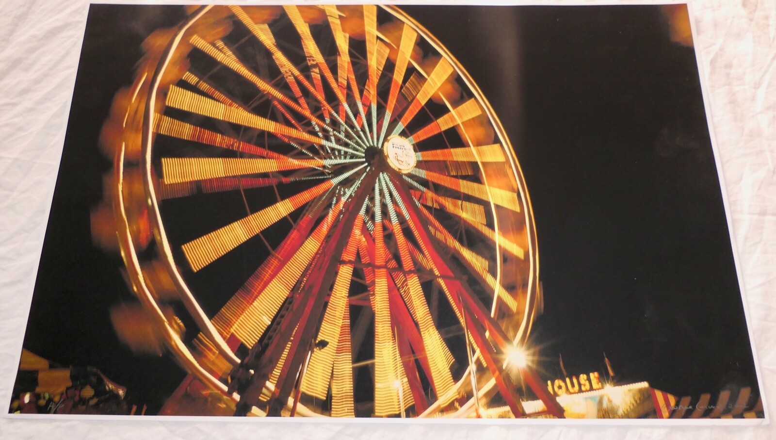 ART SIGNED GEORGE CASWEL PHOTOGRAPH COLOR FERIS WHEEL CARNIVAL MINNESOTA FAIR