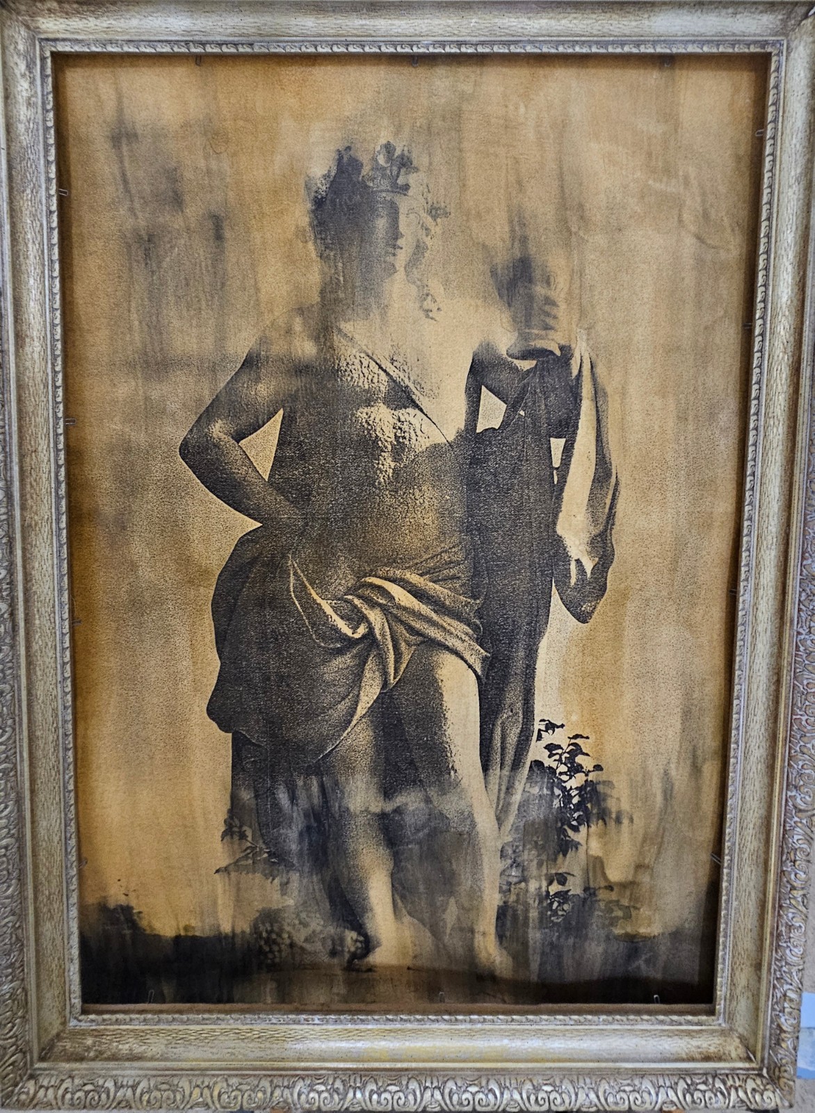 Denyseus Versailles Large Emulsion Transfer Vtg Wood Frame 48×36 Suzanne Lee 80s
