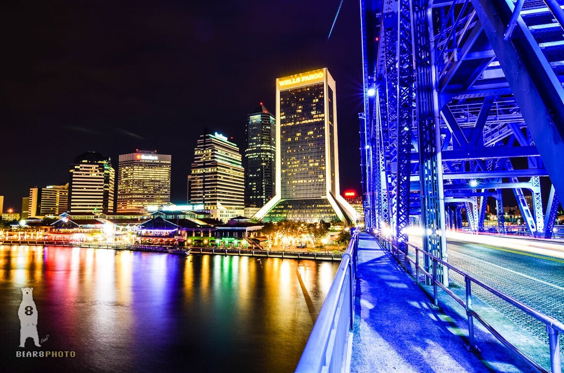 Jacksonville FL Skyline at Night – Florida Fine Art Photography Prints