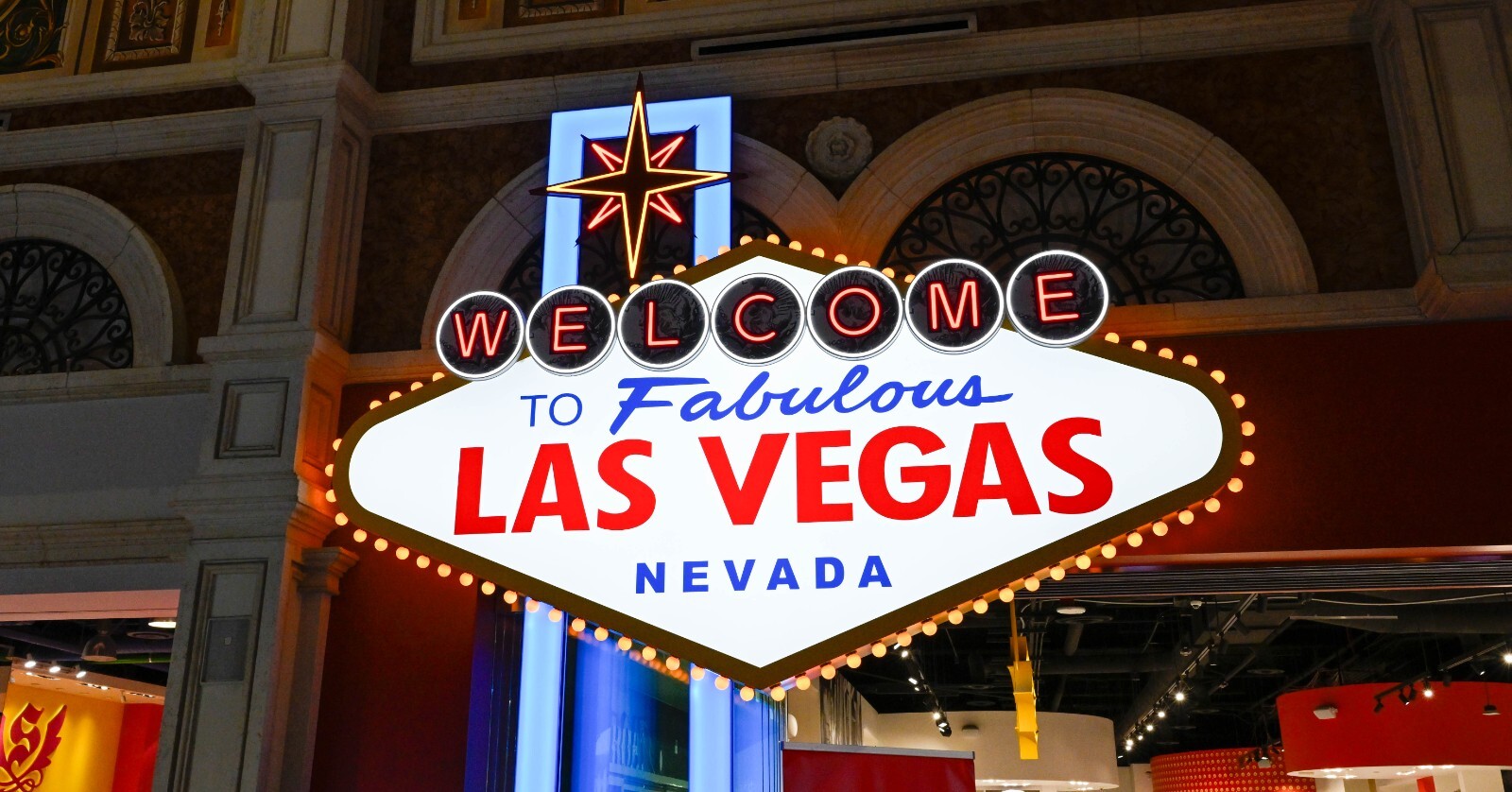 Las Vegas sign inside Venetian, July, 2024, Las Vegas, Digital Image, Photo