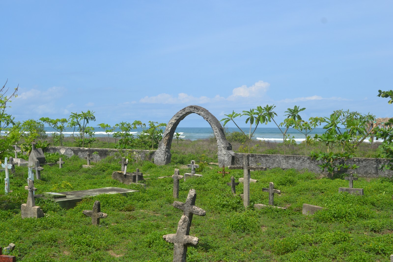 Costa Rica Nosara Photo of Graveyard Arch Canvas Beach Tropical Waves Wall Art