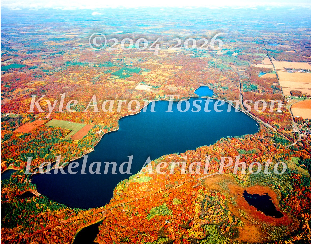 Stone Lake, in Washburn Co., Stone Lake Village, Overhead Photo. Frame Optional.