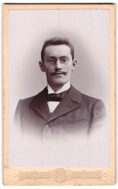 Photograph Friedr. Baasch, Eckernförde, Nicolaistr. 47, Portrait of a Man M
