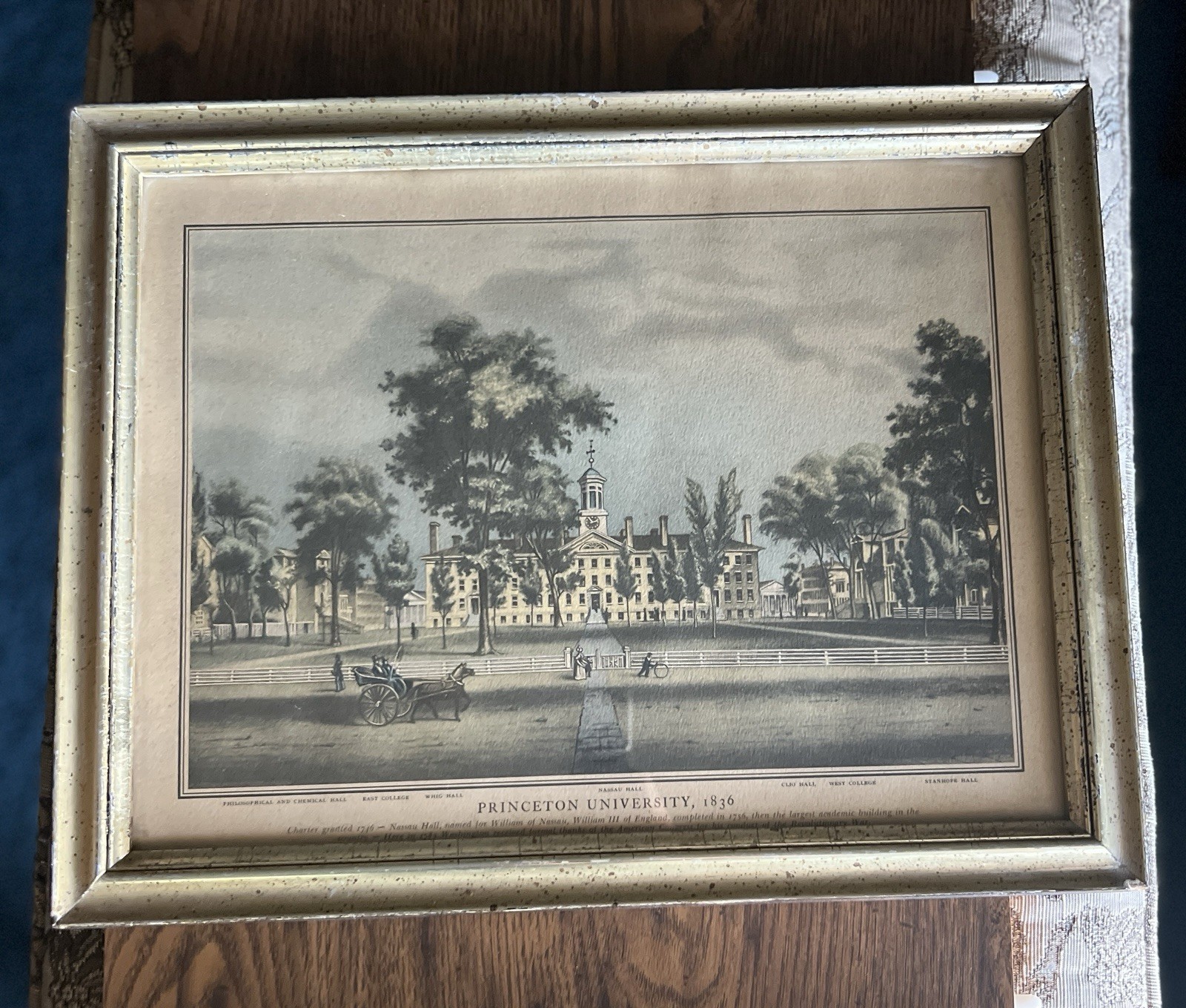 Princeton University 1836 Framed Colored Print