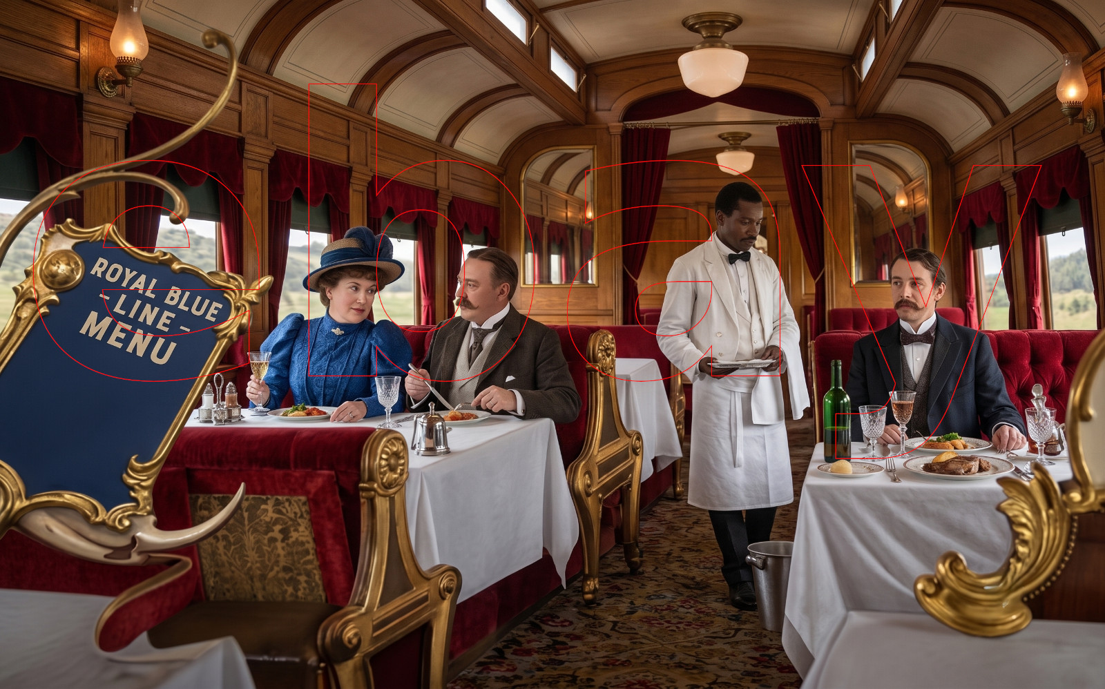 Photo Art Print of The dining car on the B&O Royal Blue Flyer in 1894