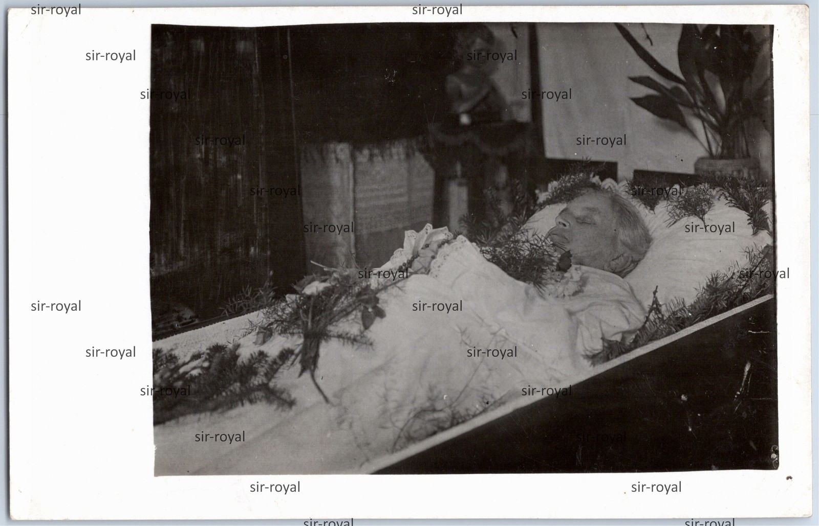 Postmortem Death Mourning Body Coffin Funeral Body – RPPC – Photo Postcard 14x9cm