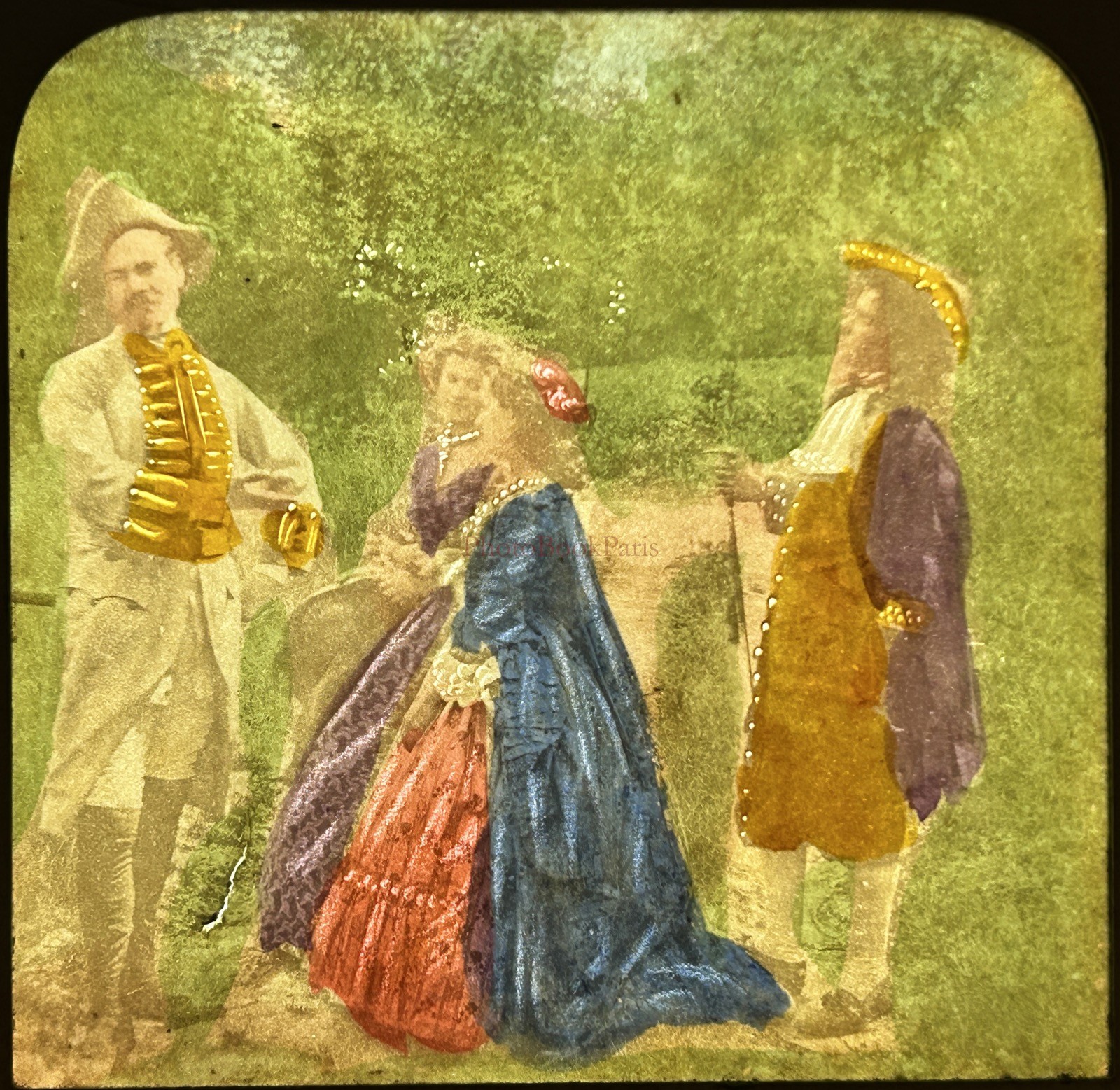 Genre Scene Costume Antique Gallantry C1870 Photo Stereo Diorama Vintage