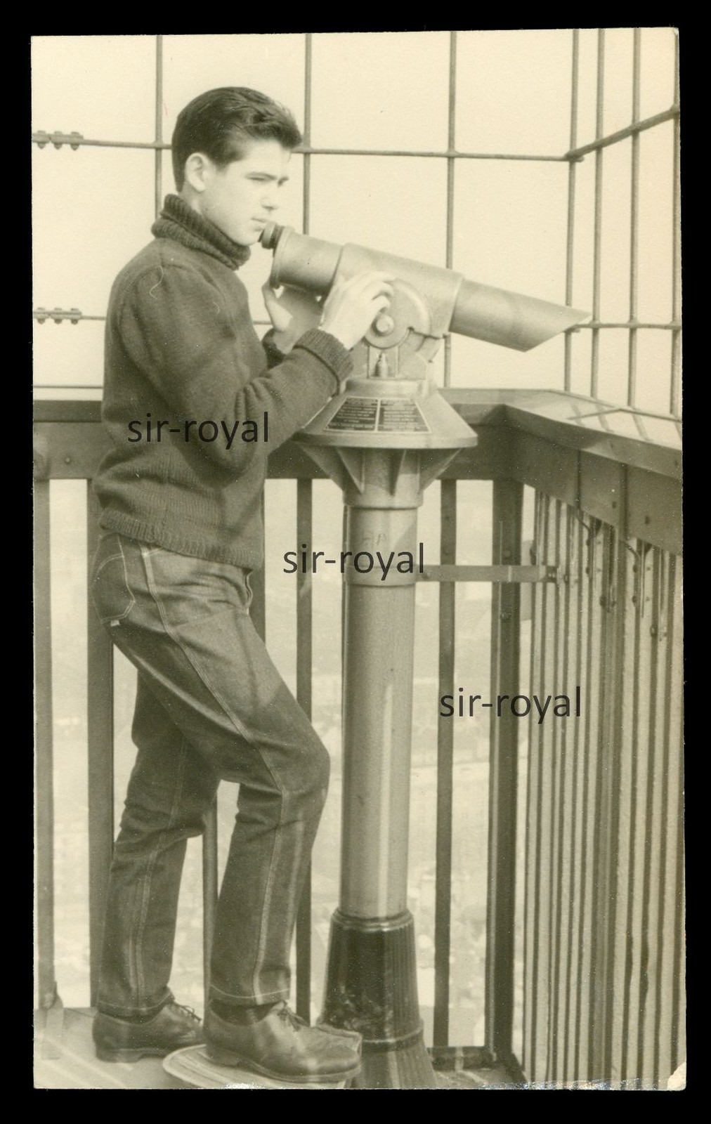 Jungmann next to coin binoculars around 1960 photo 8x13cm