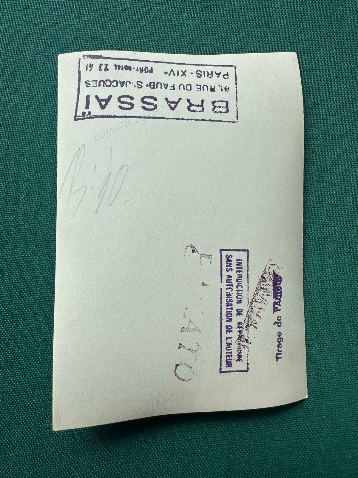 Brassaï Original Vintage Photograph (circa 1940–1950) – Paris Studio Stamp