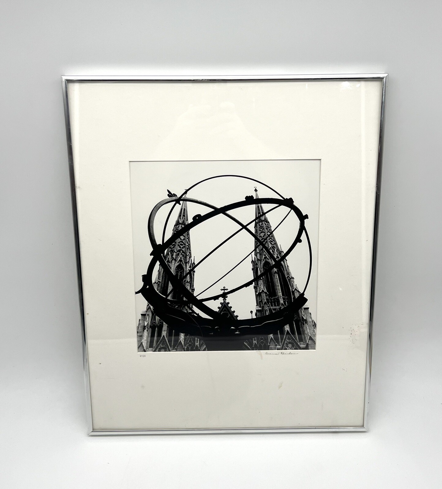 Atlas Statue NYC Photo Print “ Cathedral & Sculpture “ Diana Kleidon 1981 Framed