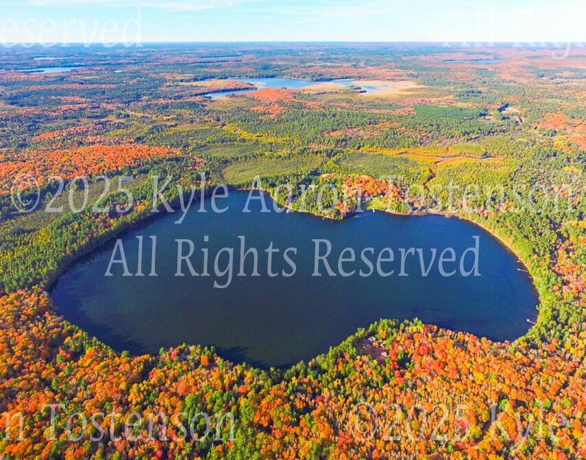 Lone Stone Lake, Oneida County, Three Lakes, Wisc. Aerial Photo. Frame Optional.