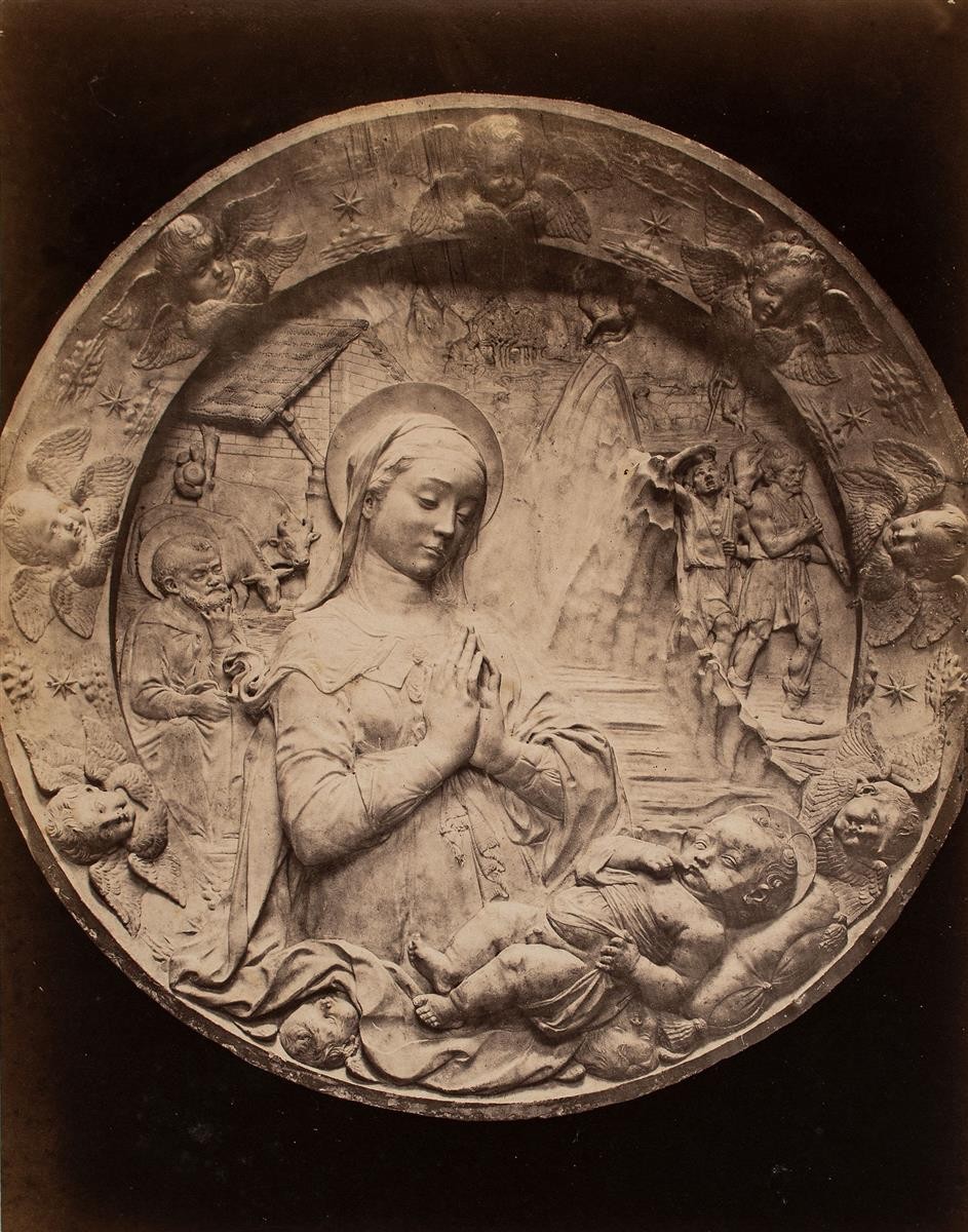 Johannes Nöhring Mary with Child Reproduction Photograph after Rosselino 19th Century