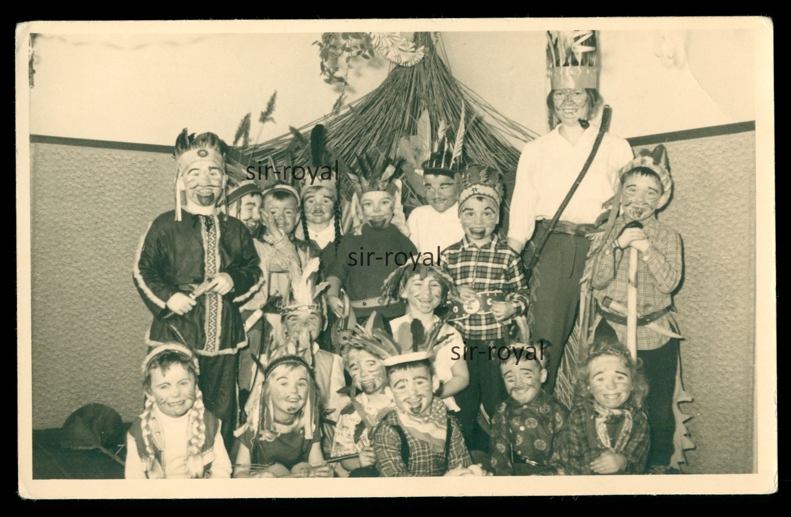 Children in Kindergarten Dressed as Indians – Fancy Dress Party – Photo 14x9cm