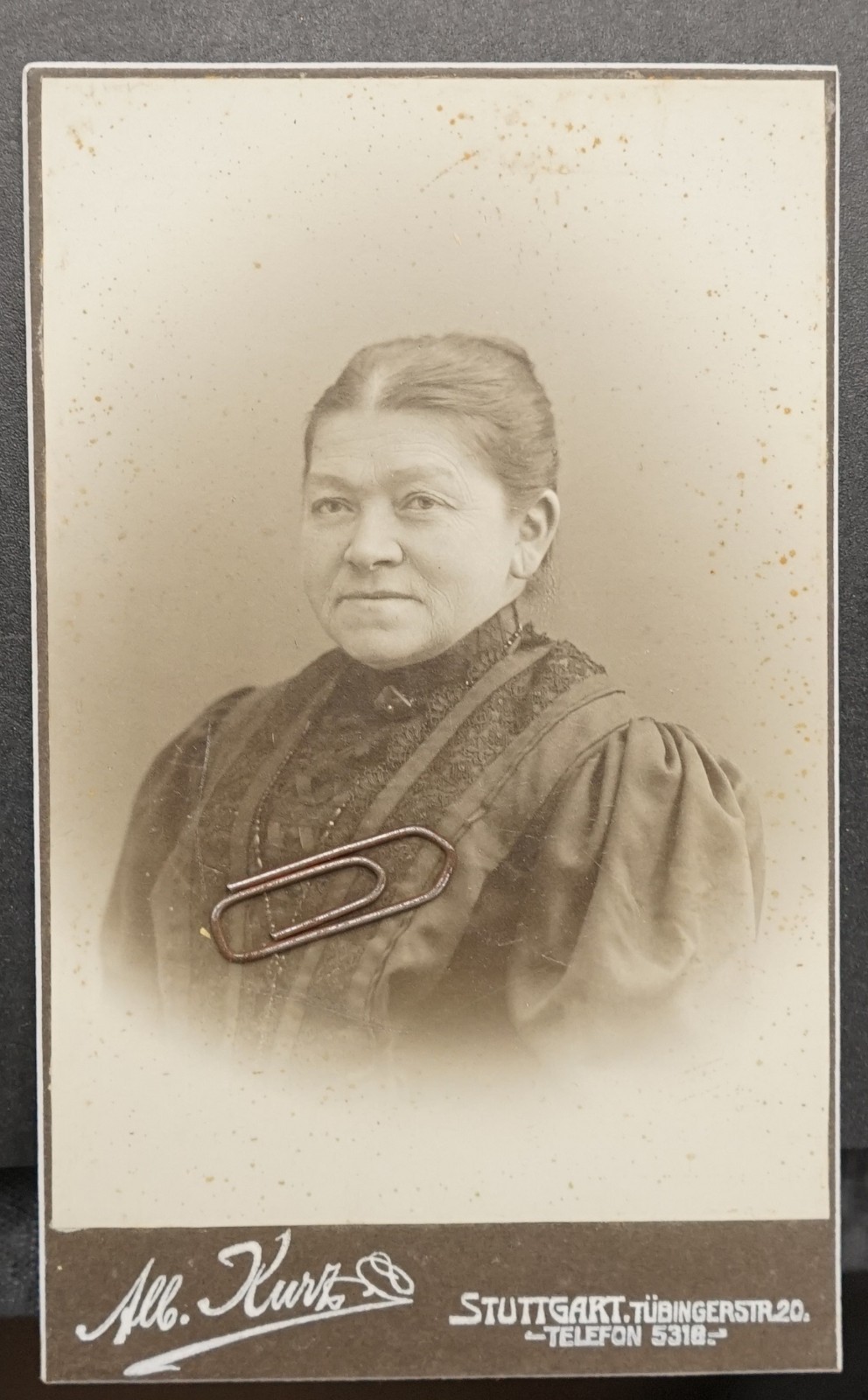 S Photo CDV KAB Portrait Stuttgart Baden Woman 1910 Politics Jewelry Dress Name Old