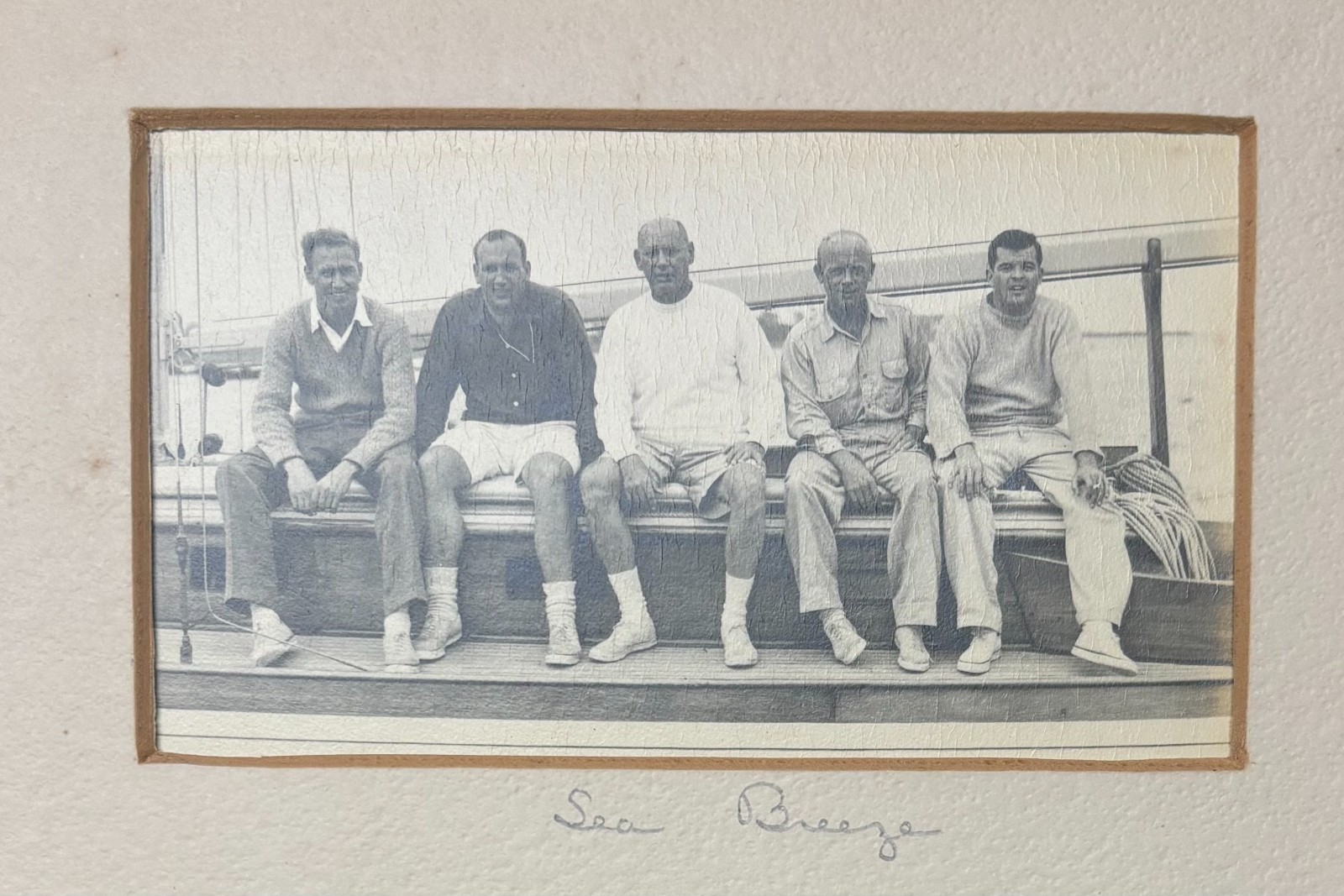 Original NORMAN FORTIER Sailboat YACHT RACING Sailors & Sailing SIGNED Photo