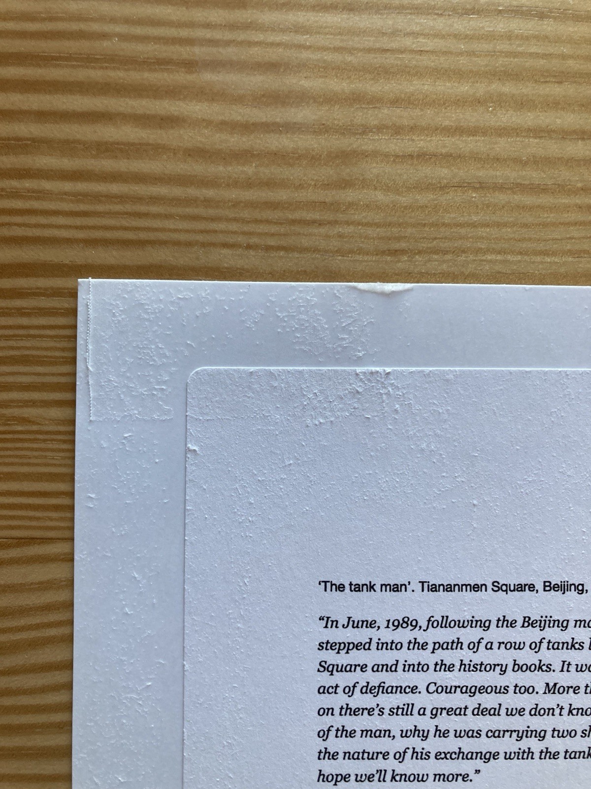 Stuart Franklin Signed Tank Man Tiananmen Square Magnum 6×6″ Paper Loss on Back