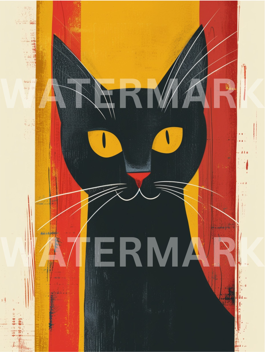 Digital Image Picture Black Cat Minimalistic Art Wallpaper Desktop Background