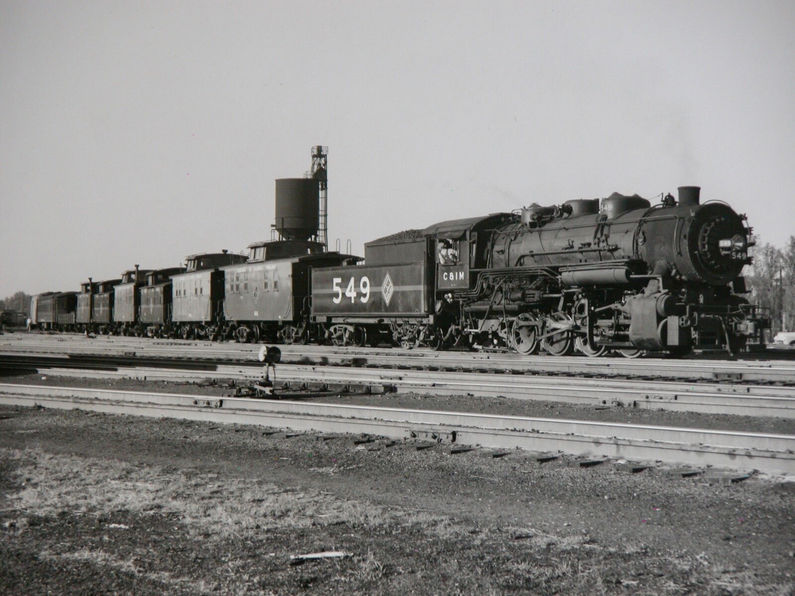 549 Locomotive Chicago & Illinois 8×10 Photograph Vtg 50s C&IM Railway Railroad