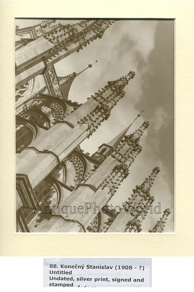 Cathedral peaks Prague vintage art photo Stanislav Konecny Czech Republic