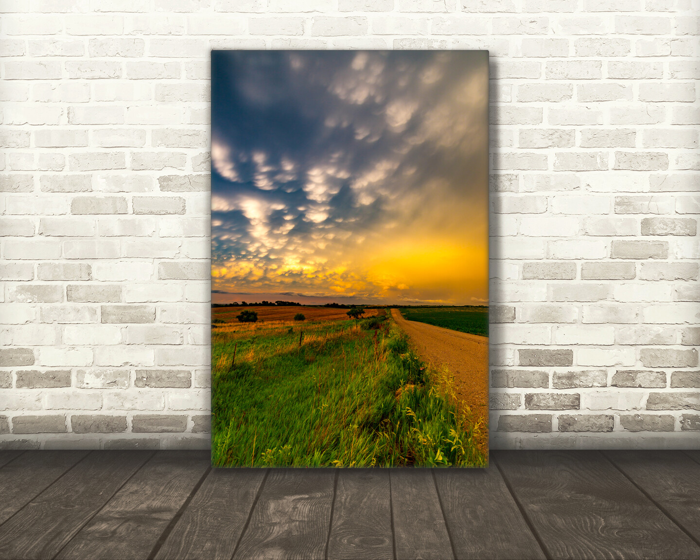 Nebraska farmland photography print rural country road photo storm cloud picture