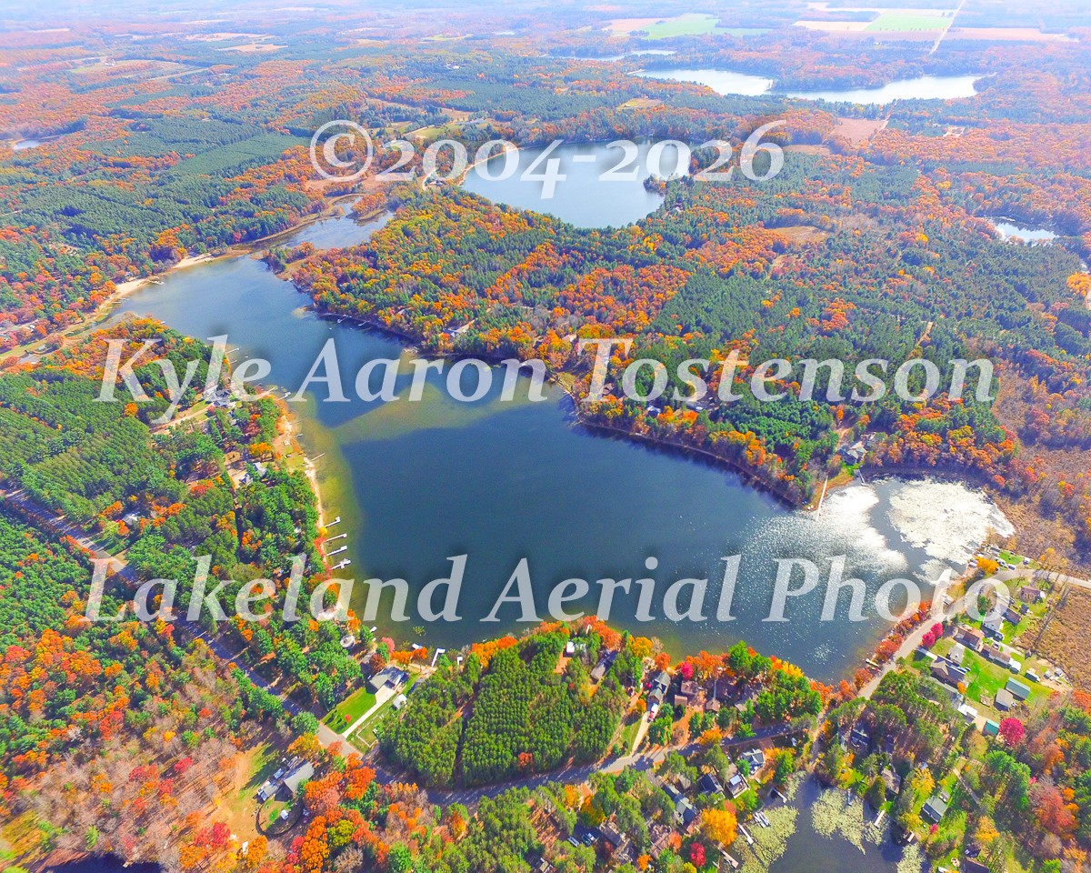 Kusel Lk, Waushara Co., Wild Rose, Wisc, Overhead Airplane Photo. Frame Optional
