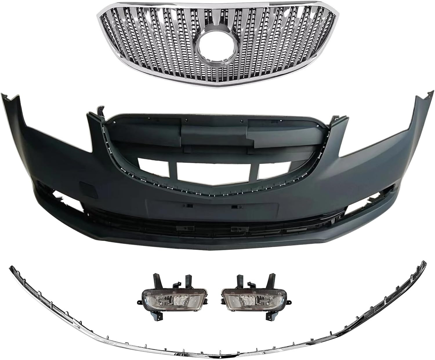 Complete Front Bumper Set Compatible with 2014 2015 2016 B-Uick Lacrosse